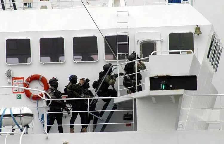 Commandos marine lors d'un exercice d'abordage