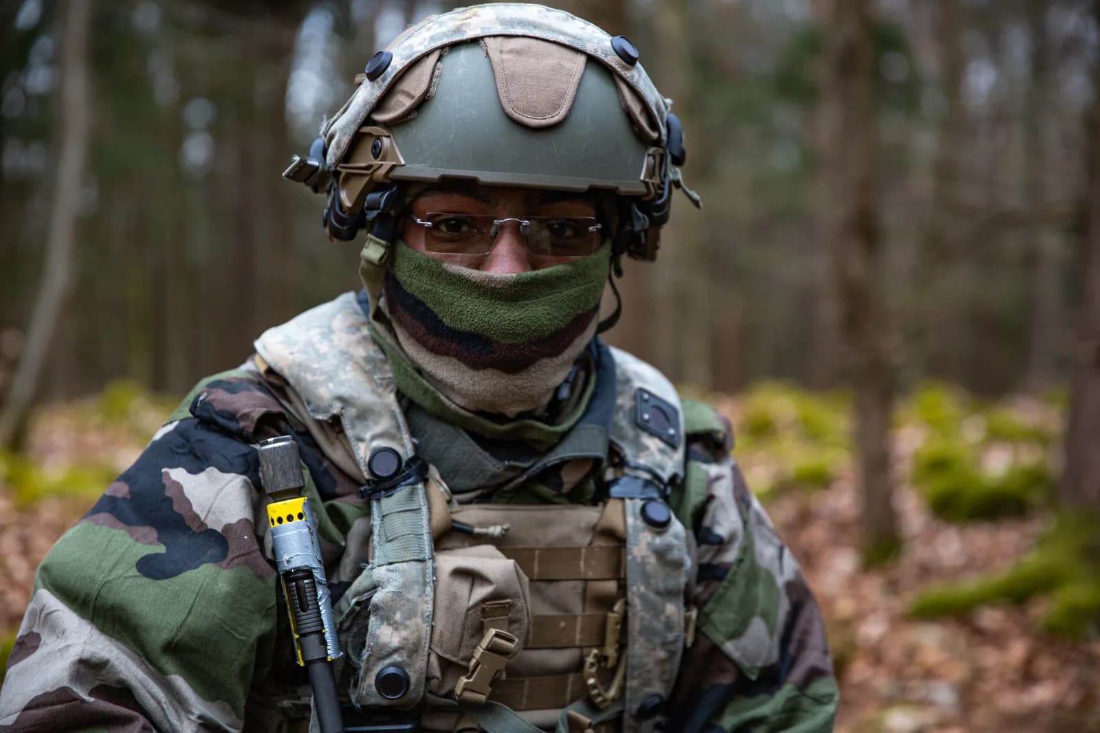Portrait d'un soldat français équipé pour l'exercice Dragoon Ready à Hohenfels